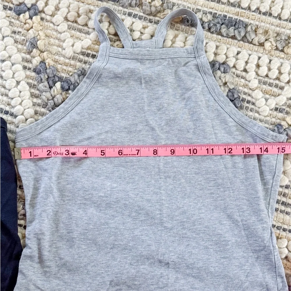 Fabletics Bundle Black & Gray High-Neck Tank Tops - Picture 8 of 9